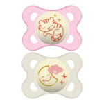 MAM Chupete Silicona Original Night 0+ Pack Doble Rosa