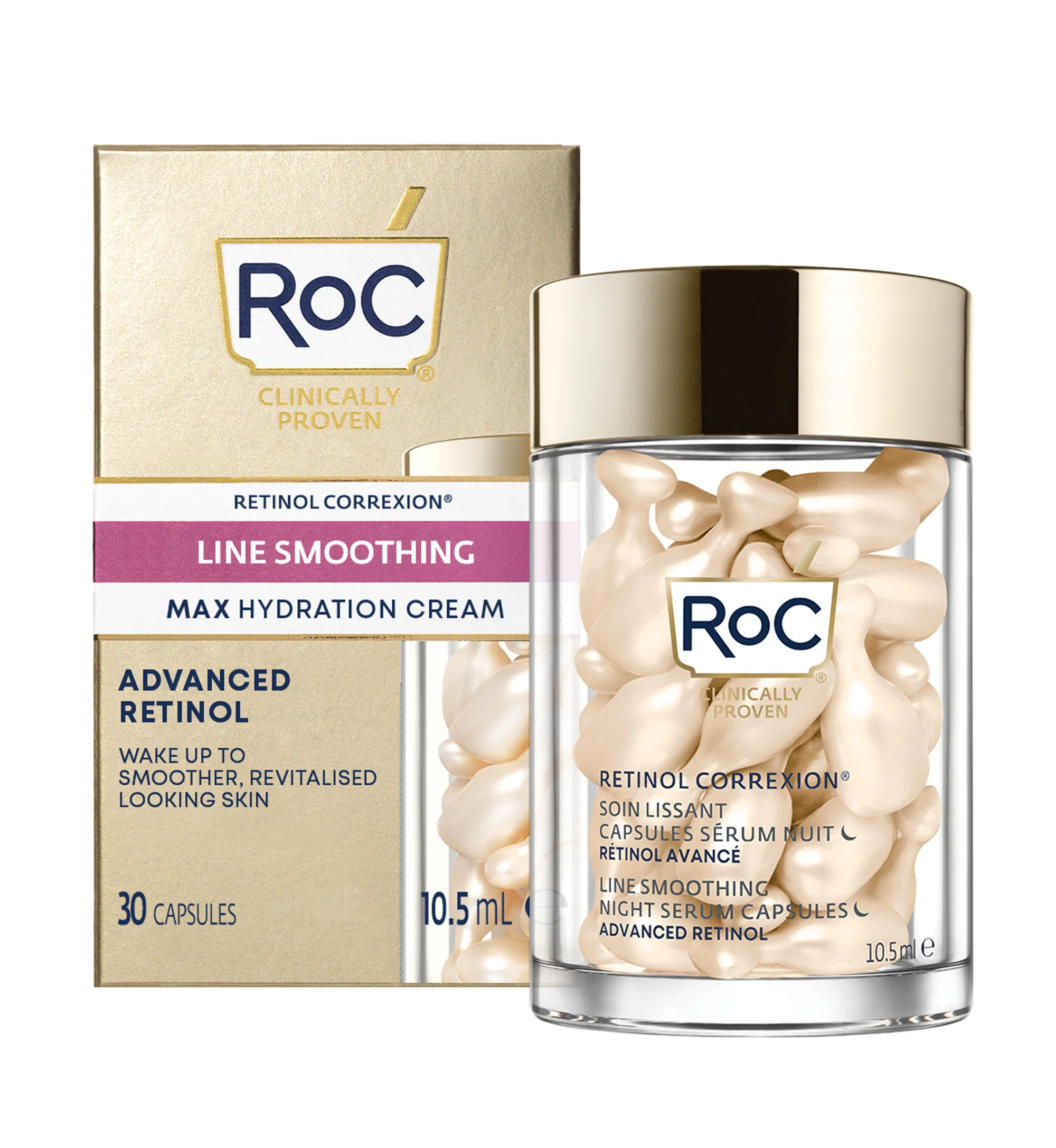RoC Retinol Correxion Line Smoothing Night Serum Capsulas - Imagen 1