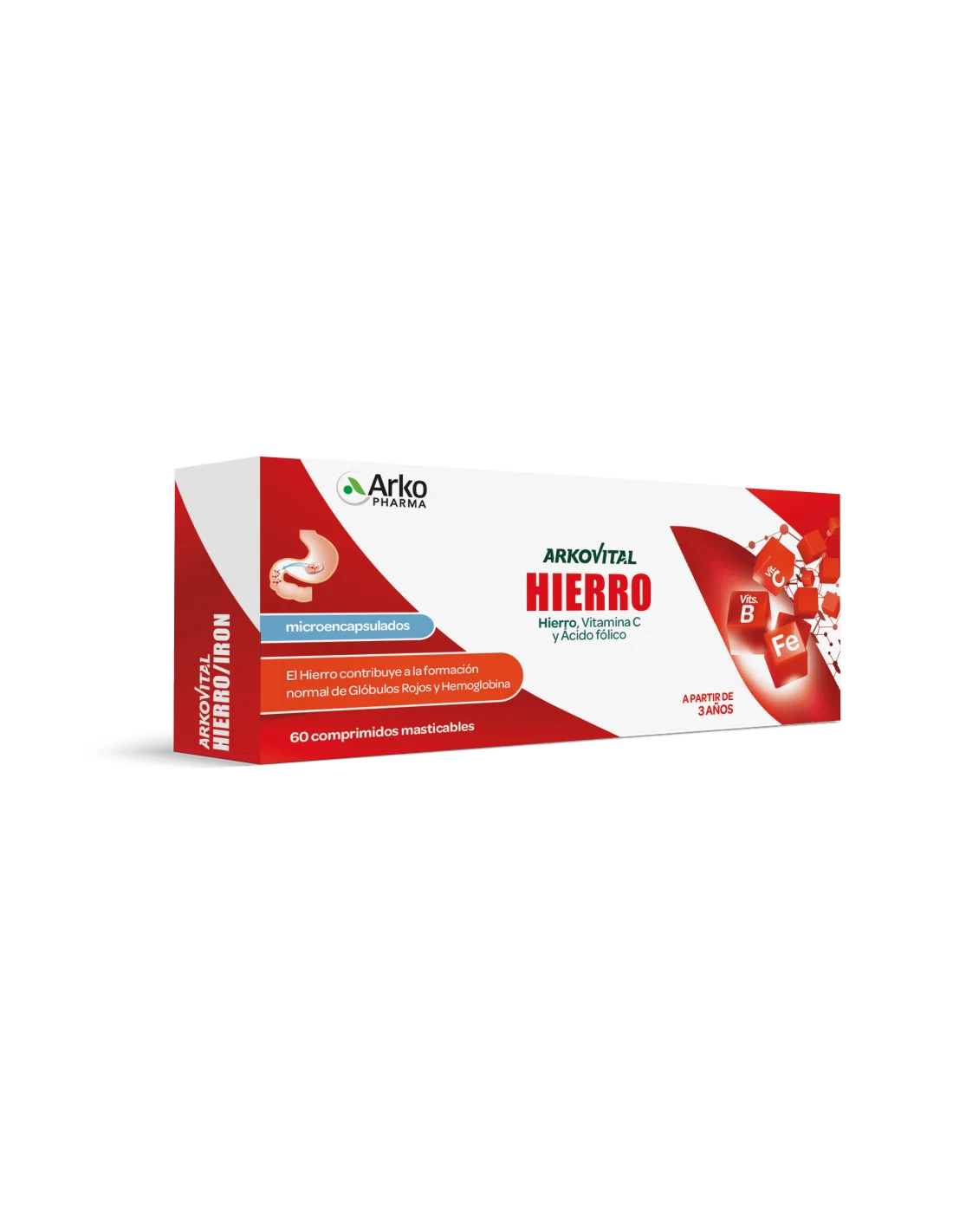arkovital-hierro-60-comprimidos-masticables Arkovital Hierro Vitamina C y Ácido Fólico 60 Comprimidos Masticables - Imagen 1